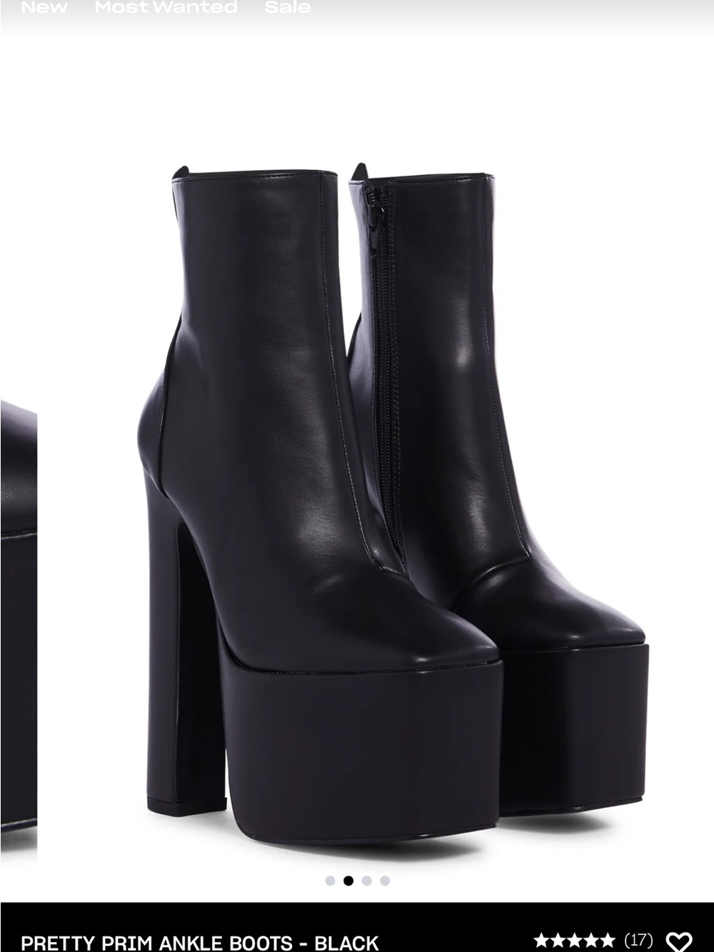 Pink Kiss Pretty Prim Black Platform Ankle Boots Size 6.5 NIB